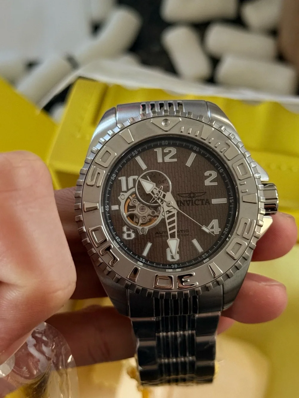 Invicta Automatic NH39A Men's Stainless Steel Silver Watch - Skeleton Dial